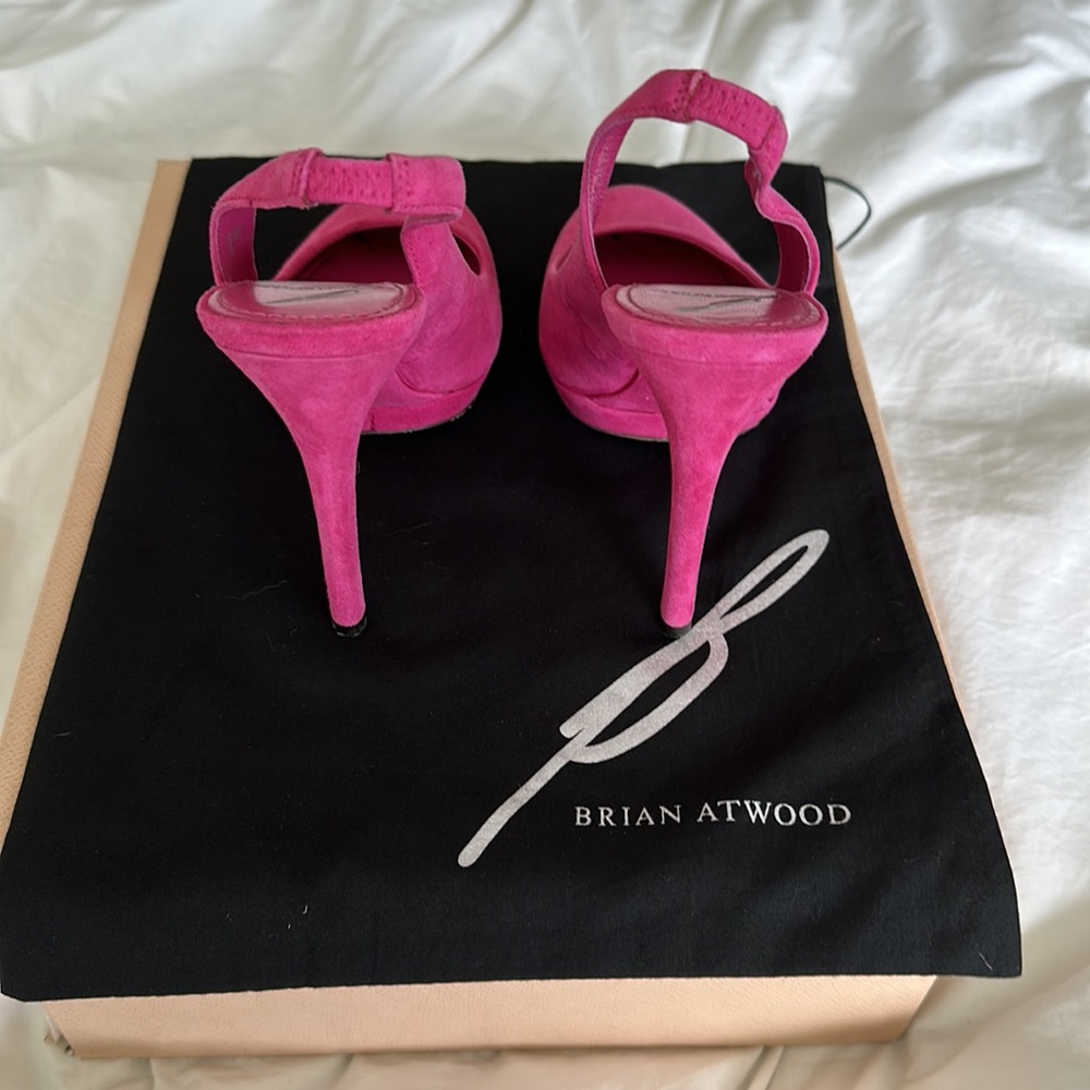 Brian Atwood hot pink sling back stilettos 👠- size 36 / 6 💕 EUC - Picture 4 of 7